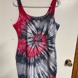 Tie-Dye Tank Top - Pink and Gray